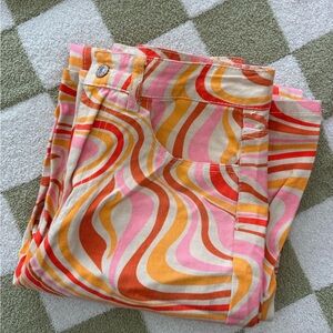 Abstract bootleg jeans